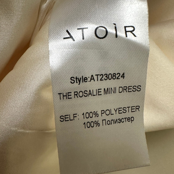 NWT Atoir REVOLVE Rosalie Gold Cream Mini Dress Size 2 Rosettes Floral Feminine - Picture 12 of 16